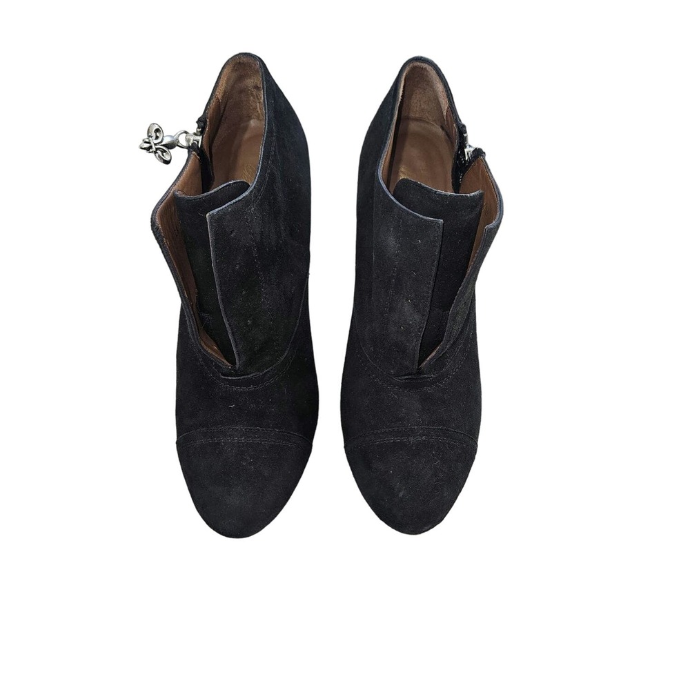 David J Pliner Black Suede Zipper Ankle Boots Size 8